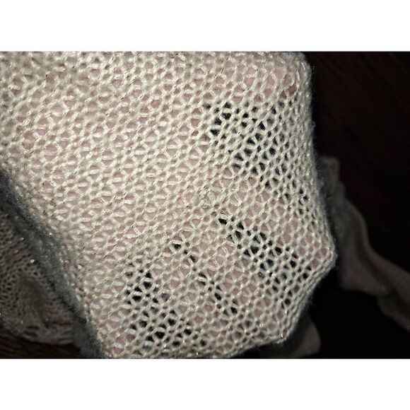 Small Hem & Thread Tan Gold Metallic Long Sleeve Loose Knit Fit Pullover Sweater - Picture 6 of 6